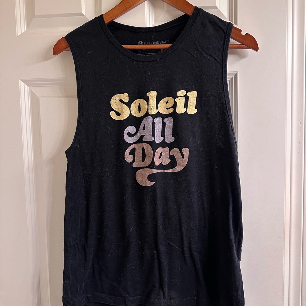 Soleil All Day Black Muscle Tee